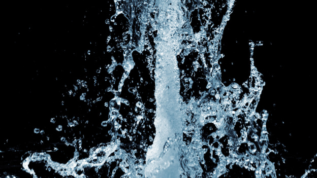 waterfall isolated on black close-up of waterfall isolated on black background
